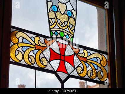 Intérieur, Recinto Modernista de Sant Pau, Art Nouveau, par Lluís Domènech i Montaner, Hôpital de la Santa Creu i Sant Pau, Patrimoine mondial de l'UNESCO, Barcelone, Catalogne, Espagne, Europe. Banque D'Images