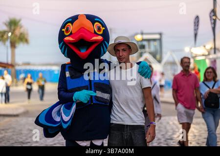FARO, PORTUGAL : 5 SEPTEMBRE, 2024 - artistes du festival dans le Festival de musique F, un grand festival sur la ville de Faro, Portugal Banque D'Images