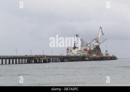 El Palito, Carabobo, Venezuela. 3 mai 2025. 05 mai 2025. Le quai de la société Vopak, sur la plage de Waikiki, filiale de PDVSA. Photo : Juan Carlos HernÃndez (crédit image : © Juan Carlos Hernandez/ZUMA Press Wire) USAGE ÉDITORIAL SEULEMENT ! Non destiné à UN USAGE commercial ! Banque D'Images