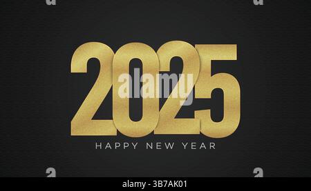 Nouvel an 2025 avec des numéros d'or Illustration de Vecteur