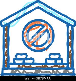 icône de démolition de maison intérieure illustration de doodle Illustration de Vecteur
