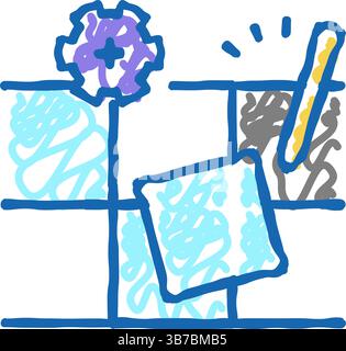 icône de démontage de tuile illustration griodle Illustration de Vecteur