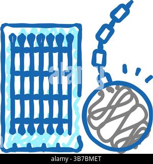 gratte-ciel de grande hauteur icône de démolition doodle illustration Illustration de Vecteur