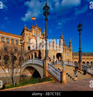 Plaza de España, Séville Andalousie Espagne Banque D'Images
