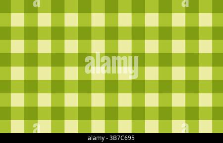 Motif écossais à carreaux vert. Imprimé vichy ou vichy. Nappe de printemps ou d'été, couverture ou motif de serviette de panier. Papier d'emballage de Pâques ou design textile. Illustration vectorielle plate. Illustration de Vecteur