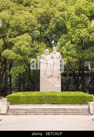 statue de marques et d'engins dans le parc fuxing à shanghai en chine Banque D'Images