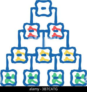 illustration d'icône de diagramme hiérarchique griffonnage Illustration de Vecteur