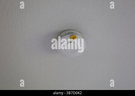 Espace intérieur moderne et propre avec une pièce bien éclairée avec des éléments de design fonctionnels. L'image met en valeur un couloir minimaliste et une salle de bains Banque D'Images