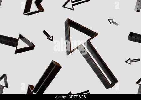Ce motif sans couture présente un ensemble de flèches dans différentes orientations et styles sur un fond neutre. Idéal pour une utilisation dans les projets de conception Banque D'Images