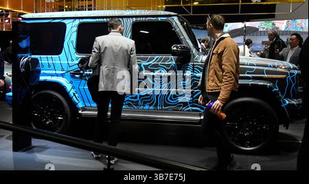 10 janvier 2024, Las Vegas, Nevada, États-Unis : Mercedes Electric G-Class exposé lors de la deuxième journée du Consumer Electronic Show (ces) 2024 mercredi, Las Vegas NV/USA, 10 janvier 2024. Le spectacle passe par le 9-12. (Crédit image : © Gene Blevins/ZUMA Press Wire)10 janvier 2024, Las Vegas, Nevada, États-Unis : Banque D'Images