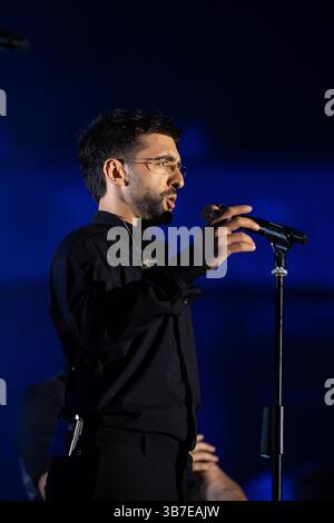 3 mai 2023, Pompéi, Salerne, Italie : Piero Barone de il Volo se produit lors de ''Tutti per uno - Capolavoro Tour '' live in Roman Amphitheater le 17 juillet 2024 à Pompéi, Italie (crédit image : © Francesco Luciano/ZUMA Press Wire) Banque D'Images