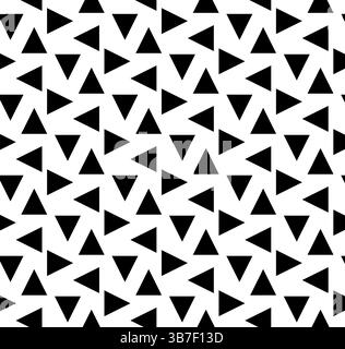 Triangles géométrie motif sans couture. Illustration de ligne graphique vectorielle. Abstrait noir et blanc. Pour affiche, flyer, bannière, invitation, médias sociaux, Illustration de Vecteur