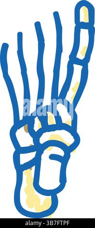 icône de l'os du pied illustration de gribouillage Illustration de Vecteur