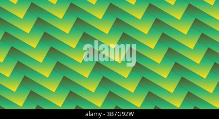 Motif de chevron abstrait vert et jaune moderne avec lignes zigzag audacieuses effet dégradé vibrant, fond pour la conception graphique, thèmes technologiques, Illustration de Vecteur