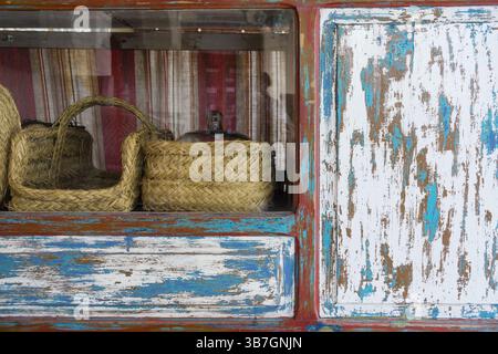Paniers en osier, restaurant S'Escrivania, Porreres, Majorque, Îles baléares, espagne Banque D'Images