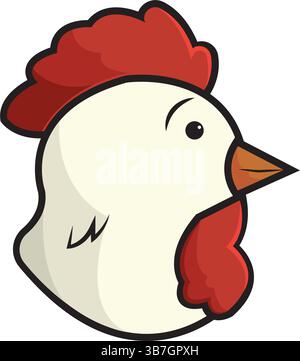 Profil de tête de poulet de dessin animé. Illustration vectorielle Illustration de Vecteur