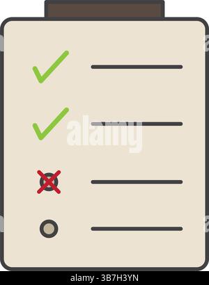 Liste de contrôle avec des marques vertes. Illustration vectorielle Illustration de Vecteur