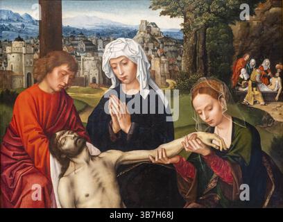 Ambrosius Benson, Pieta au pied de la Croix, 1530, huile sur panneau de chêne, Museo de Bellas Artes, Bilbao, Espagne, Europe Banque D'Images