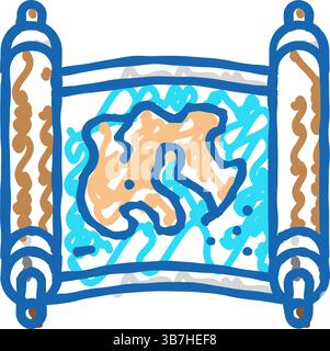 carte icône médiévale doodle illustration Illustration de Vecteur
