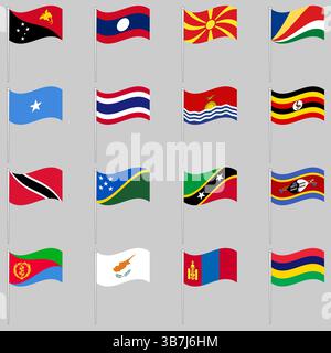 Grand ensemble de drapeaux de différents pays vecteur ilustrator Illustration de Vecteur