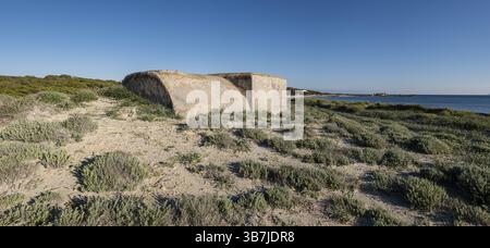 Bunker de la guerre civile, es Caragol Beach, Santanyi municipalité, Majorque, Îles Baléares, Espagne, Europe Banque D'Images