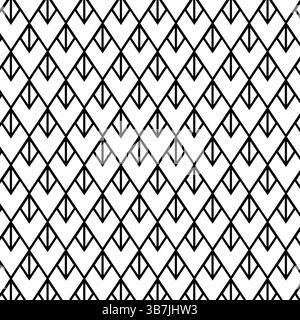 Motif sans couture art déco. Patern de ligne répétée. Motif sans couture abstrait de losange en treillis de diamant géométrie. Illustration de ligne graphique vectorielle. Noir an Illustration de Vecteur
