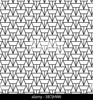 Triangles géométrie motif sans couture. Illustration de ligne graphique vectorielle. Fond abstrait noir et blanc pour les bannières, imprimer pour le tissu, étiquettes, t-sh Illustration de Vecteur