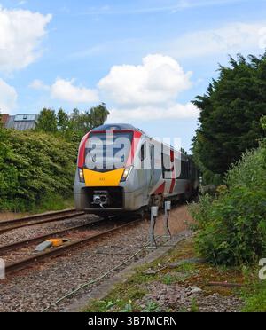Train approchant Woodbridge Suffolk Banque D'Images