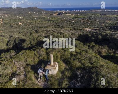 Punta de ses Talaies, centre du champ de bataille, son Carrio, lieu de la bataille de majorque, son Servera, Majorque, Îles Baléares, Espagne, Europe Banque D'Images