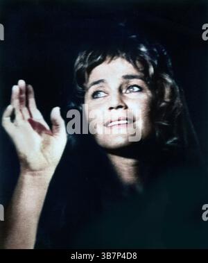 25 juillet 2023, États-Unis : Maria Schell, sur le plateau du film italien, ''nuit du monstre de sang'', titre italien : ''il trono di fuoco'', alias ''le juge sanglant'', Garigliano films, American International Pictures, 1970 (crédit image : © JT Vintage via ZUMA Press Wire) Banque D'Images