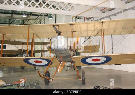 Vickers F.B.5 'Gunbus' réplique WW1 biplan, musée de la RAF Banque D'Images