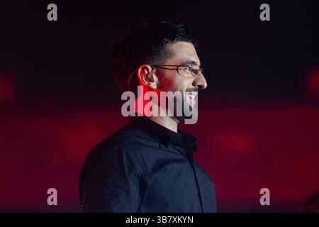 3 mai 2023, Pompéi, Salerne, Italie : Piero Barone de il Volo se produit lors de ''Tutti per uno - Capolavoro Tour '' live in Roman Amphitheater le 17 juillet 2024 à Pompéi, Italie (crédit image : © Francesco Luciano/ZUMA Press Wire) Banque D'Images