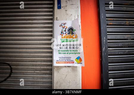 24 avril 2024, Medellin, Antioquia, Colombie : une bannière pour le 'Vaca pour Antioquia', un projet visant à obtenir des fondements pour le développement des infrastructures, à Medellin, Colombie, le 21 avril 2024. (Crédit image : © Juan J. Eraso/LongVisual via ZUMA Press Wire) Banque D'Images