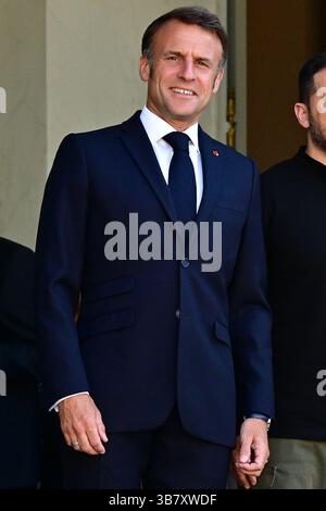 7 juin 2024, Paris, France, France : le président français Emmanuel Macron au Palais présidentiel de l'Élysée le 7 juin 2024 à Paris, France. (Crédit image : © Matthieu Mirville/ZUMA Press Wire) Banque D'Images