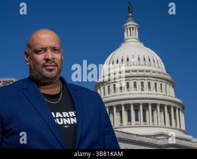 29 mai 2024, Washington, DC : Harry Dunn était un officier de police du Capitole lors de l'attaque du 6 janvier 2021 sur le Capitole. Après avoir perdu une offre pour le 3rd Congressional District du Maryland, il a rejoint d'autres anciens officiers de la police du Capitole pour faire campagne pour le président Joe Biden. (Crédit image : © Jerry Jackson/The Baltimore Sun via ZUMA Press Wire) Banque D'Images