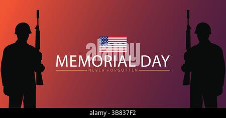 Memorial Day Reflections honorer et se souvenir de ceux qui ont servi Illustration de Vecteur