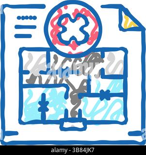 plan de démontage mural icône de design d'intérieur illustration doodle Illustration de Vecteur