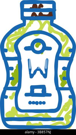 icône de nourriture de bouteille de wasabi doodle illustration Illustration de Vecteur