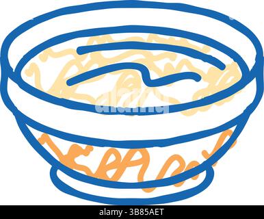 bol sauce mayonnaise icône de nourriture doodle illustration Illustration de Vecteur