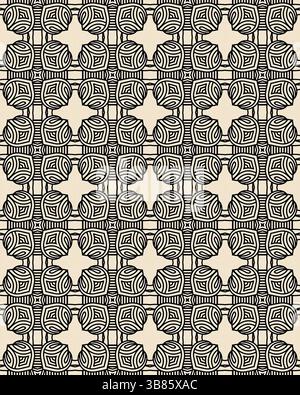 Un motif floral détaillé et symétrique en noir et blanc remplit toute la surface, mettant en valeur des lignes et des formes complexes. Banque D'Images