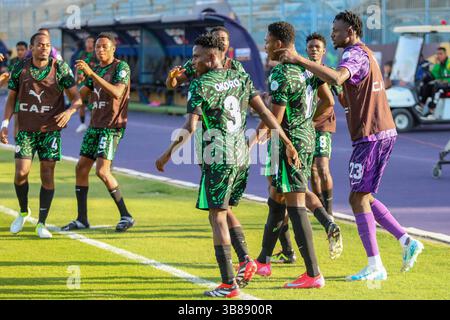 LE CAIRE, EGYPTE - 7 MAI : Nigeria lors du match de la Coupe d'Afrique des Nations U20 CAF masculin entre le Nigeria et le Bénin au stade 30 juin le 7 mai 2025 au Caire, Banque D'Images