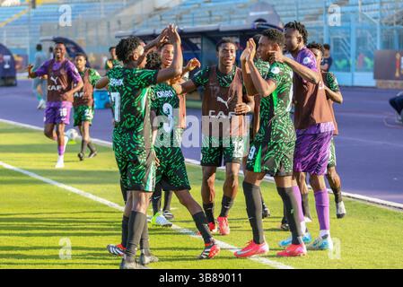 LE CAIRE, EGYPTE - 7 MAI : Nigeria lors du match de la Coupe d'Afrique des Nations U20 CAF masculin entre le Nigeria et le Bénin au stade 30 juin le 7 mai 2025 au Caire, Banque D'Images