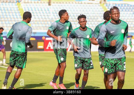 LE CAIRE, EGYPTE - 7 MAI : Nigeria lors du match de la Coupe d'Afrique des Nations U20 CAF masculin entre le Nigeria et le Bénin au stade 30 juin le 7 mai 2025 au Caire, Banque D'Images