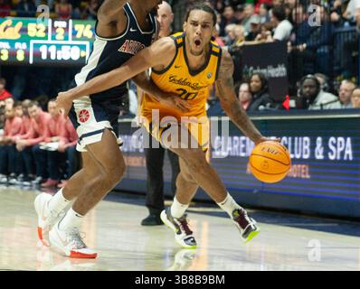 Décembre 29 2023 Berkeley, CA États-Unis le gardien californien Jaylon Tyson (20 ans) va au panier lors du match de basket-ball masculin de la NCAA entre les Wildcats de l'Arizona et les Golden Bears de Californie. Arizona a battu California100-81 au Haas Pavilion Berkeley Calif. Thurman James / CSM (crédit image : © Thurman James/CSM via ZUMA Press Wire) Banque D'Images