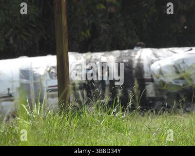Avion écrasé à l'aéroport d'Ubatuba, Brésil Banque D'Images