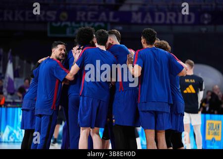 29 mai 2024, Madrid, Madrid, ESPAGNE : joueurs du FC Barcelone lors de la Ligue espagnole, Liga ACB Endesa, demi-finale 1 match de basket joué entre le Real Madrid et le FC Barcelone au pavillon du Wizink Center le 29 mai 2024 à Madrid, Espagne. (Crédit image : © Oscar J. Barroso/AFP7 via ZUMA Press Wire) Banque D'Images