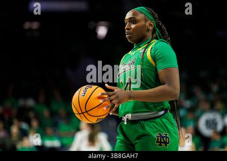 29 février 2024 : notre Dame Guard KK Bransford (14 ans) lors d'un match de basket-ball féminin de la NCAA entre les Virginia Tech Hokies et les notre Dame Fighting Irish au Purcell Pavilion au Joyce Center à South Bend, Indiana. John Mersits/CSM. (Crédit image : © John Mersits/CSM via ZUMA Press Wire) Banque D'Images