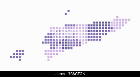 Carte en pointillés du Timor-Leste. Carte de style numérique du pays sur fond blanc. Forme Timor-Leste avec points carrés. Style de points colorés. Illustration de Vecteur