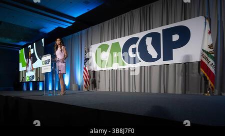 20 mai 2024 : Kristi Noem, gouverneure du Dakota du Sud, prend la parole au congrès de l'ACPAO le samedi 18 mai 2024, à l'hôtel Hyatt Regency Airport de Burlingame. (Crédit image : © JosÃÂ© Luis Villegas/The Sacramento Bee via ZUMA Press Wire) Banque D'Images