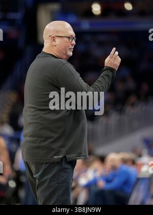 14 mars 2024 : Steve Forbes, entraîneur-chef des diacres démons de Wake Forest, lors d'un tournoi de basket-ball masculin de l'ACC entre les diacres démons de Wake Forest et les Pitt Panthers à Capital One Arena à Washington, DC Justin Cooper/CSM (crédit image : © Justin Cooper/CSM via ZUMA Press Wire) Banque D'Images